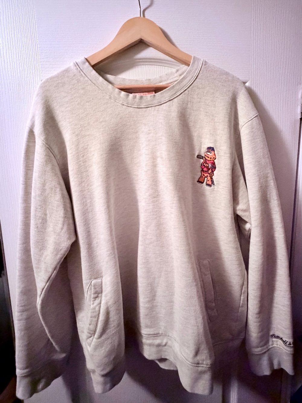 Montreal Canadiens Cream Crewneck Sweatshirt with Youppi Graphic (Limited Ed)
